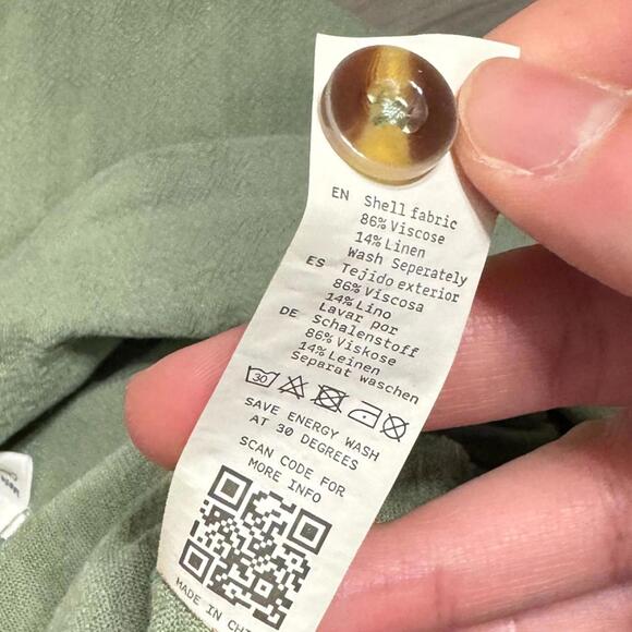 4th & Reckless Sage Green Button Up Beach Romper- Size Large - Picture 8 of 9